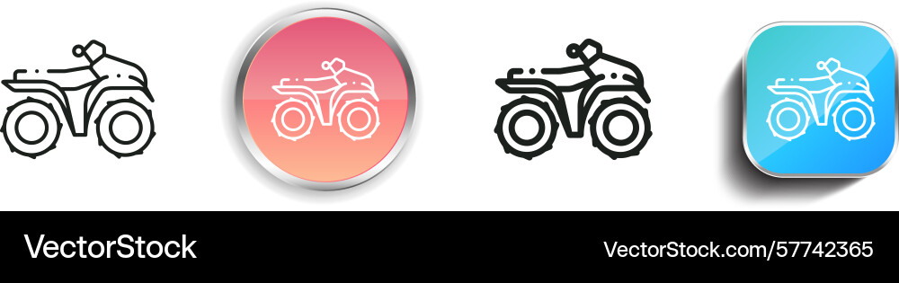 Quad icon thin linear regular and button style Quad icon thin linear regular and button style vector image