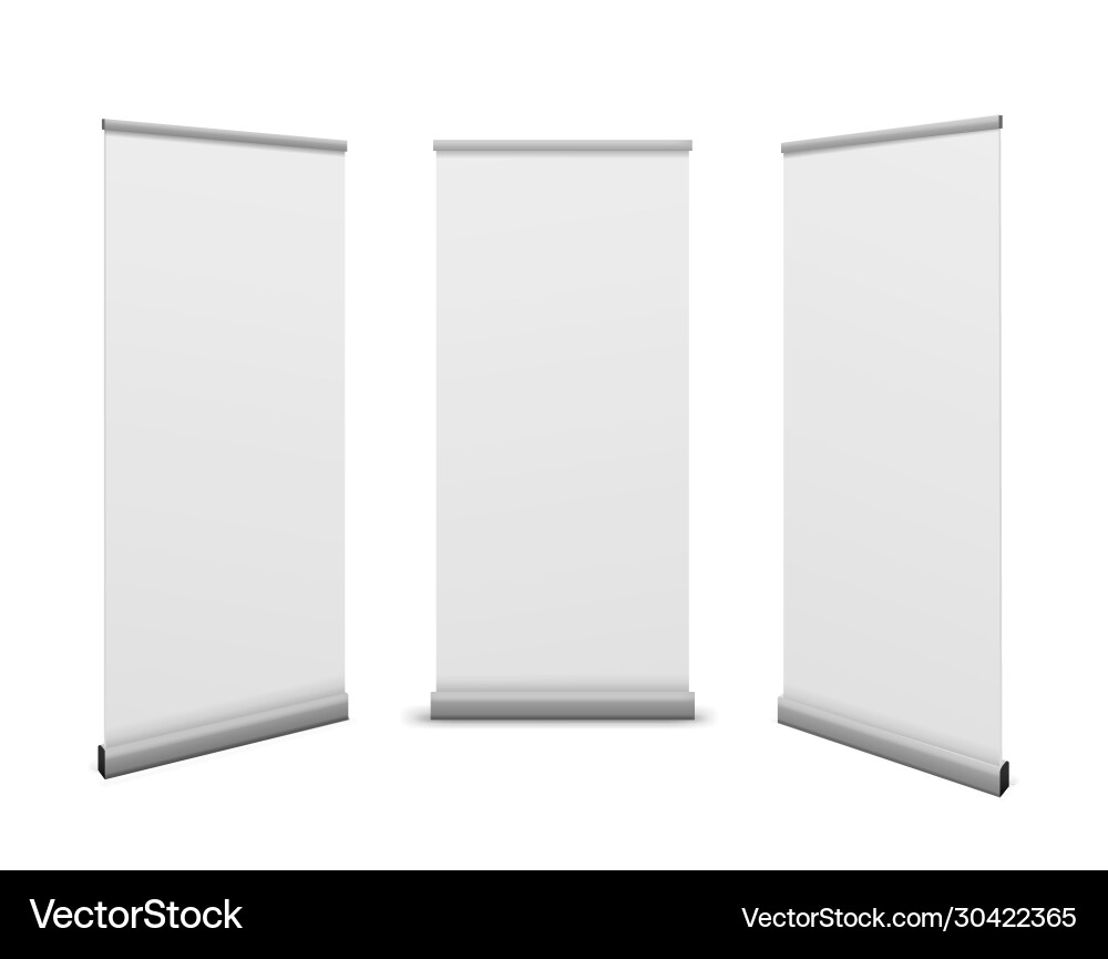 Roll up banners advertising billboard Roll up banners advertising billboard vector image