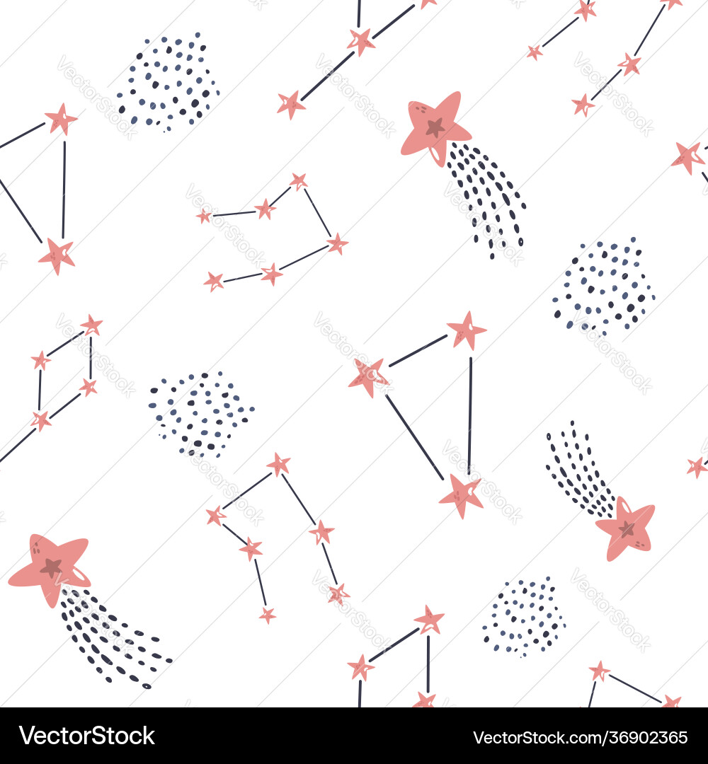 Seamless pattern with different constellations Seamless pattern with different constellations vector image
