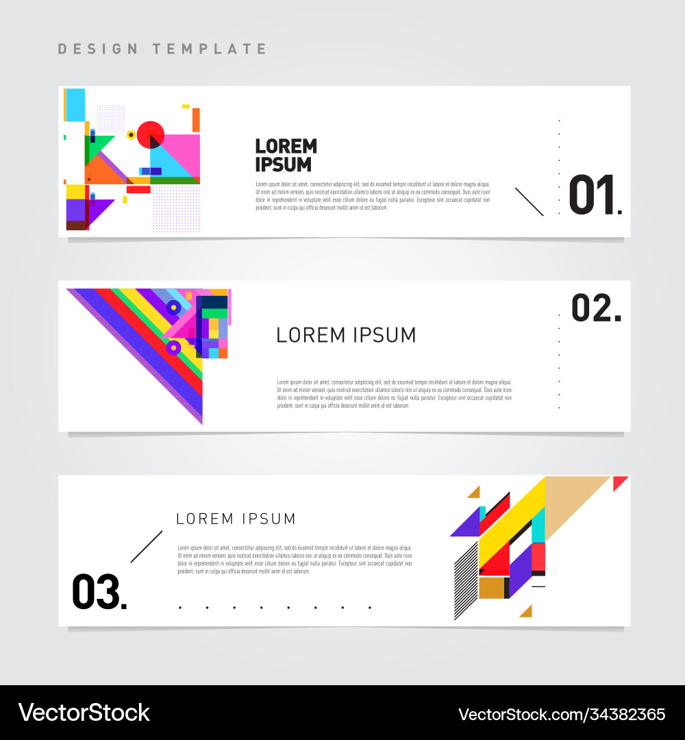 Set abstract banner web design template retro Set abstract banner web design template retro vector image