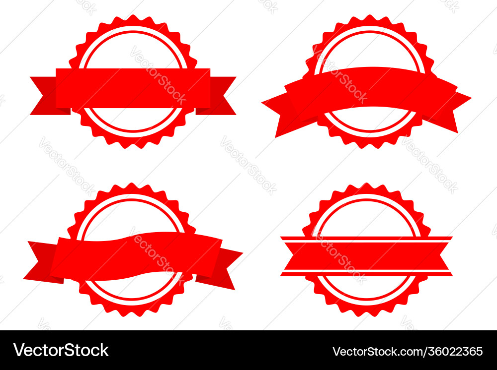 Set template 4 different style blank red circle Vector Image