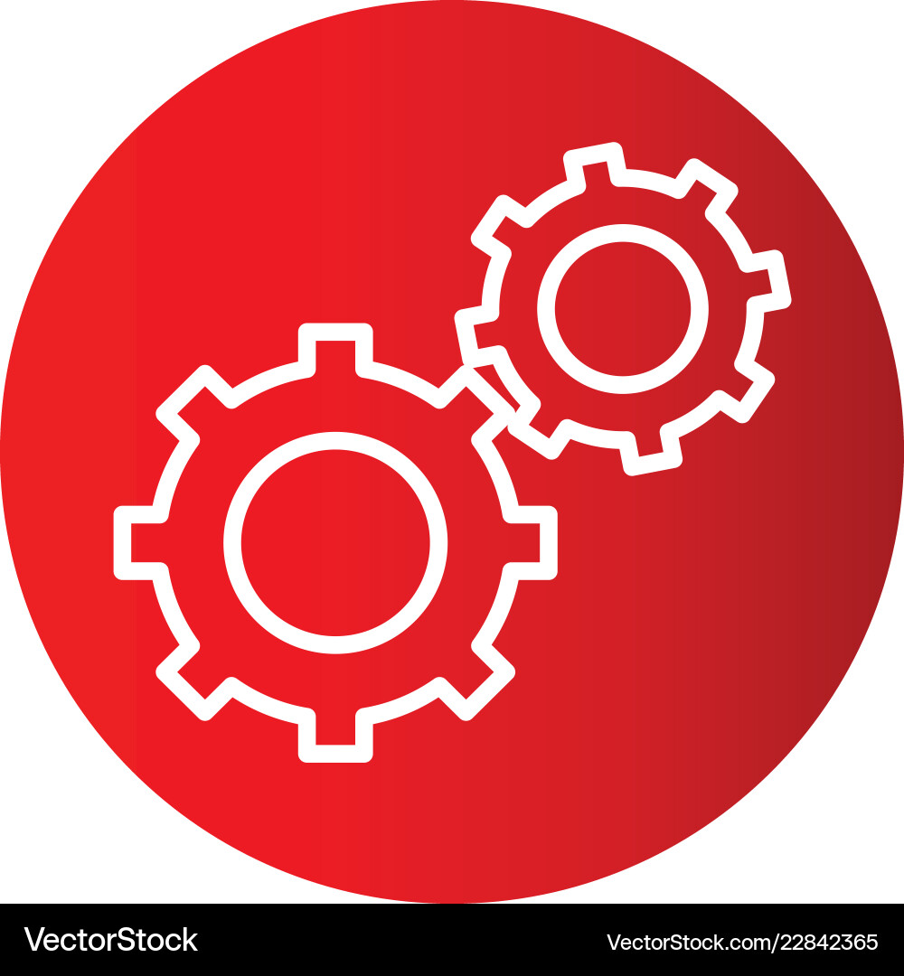 Setting icon in creative design with elements Vector Image