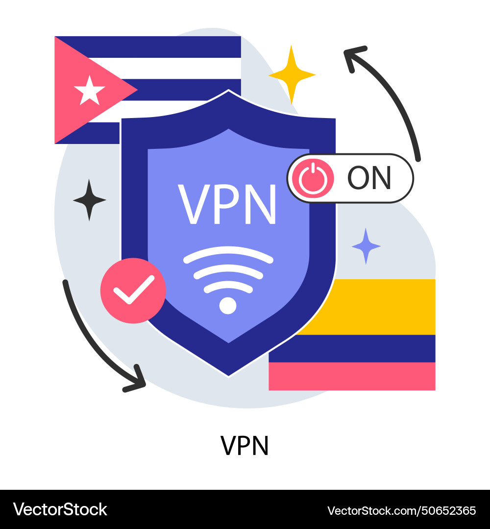 Vpn service virtual pivate network access secure vector image
