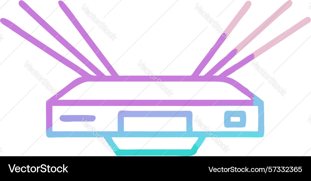 Wireless router for home network design vector image