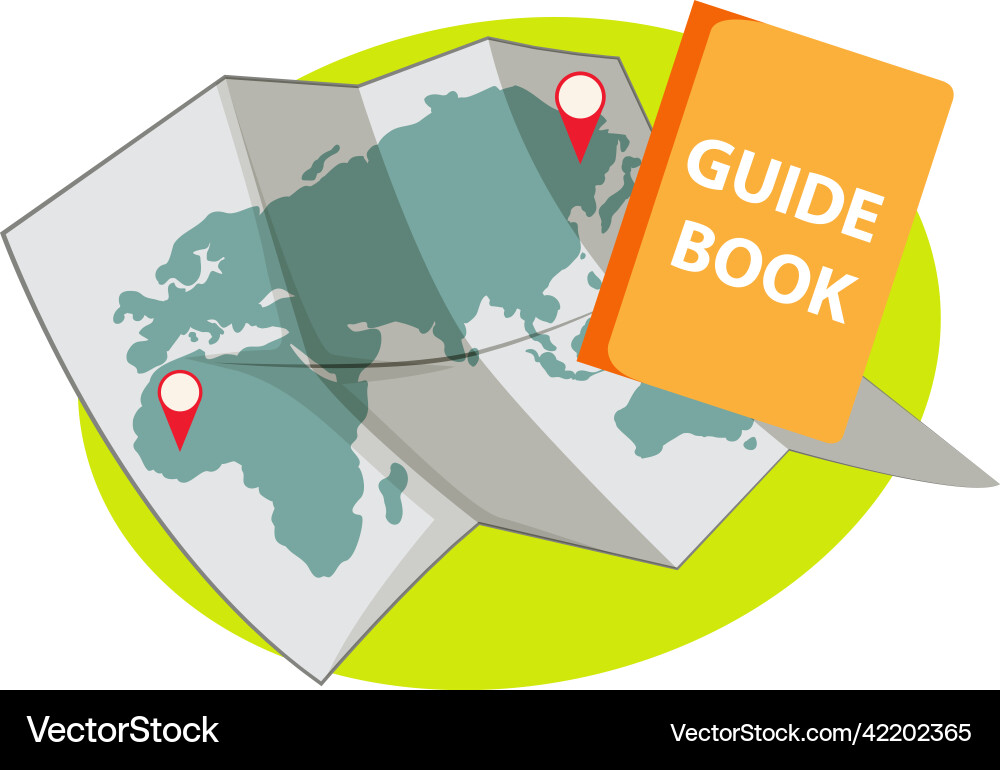 World map with guid book on white background Vector Image
