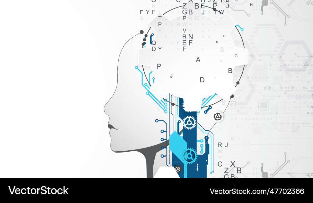 Artificial intelligence technical background Artificial intelligence technical background vector image