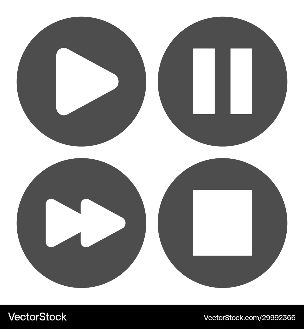Audio or video player control buttons solid icon Audio or video player control buttons solid icon vector image