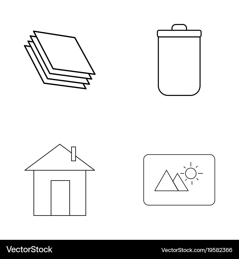 Basic elements outline icons set linear icon vector image