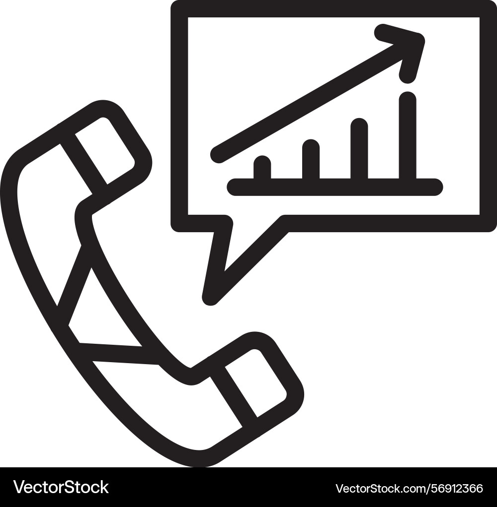 Call analytics linear style icon design Vector Image