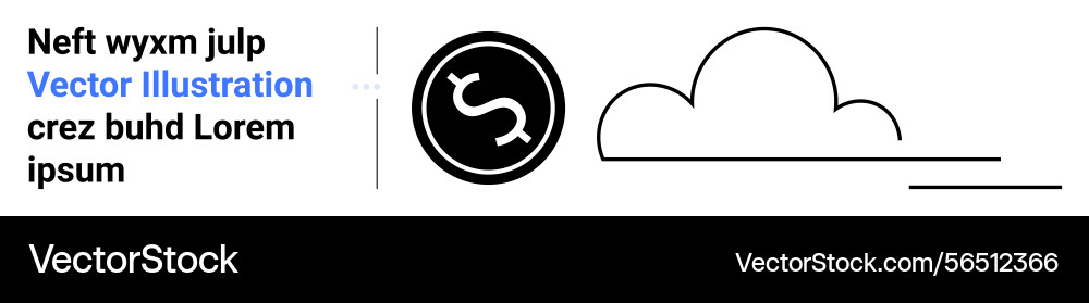 Cloud data hosting with secure currency symbol Cloud data hosting with secure currency symbol vector image