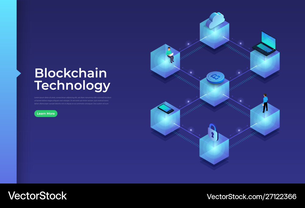 Concept blockchain technology Concept blockchain technology vector image