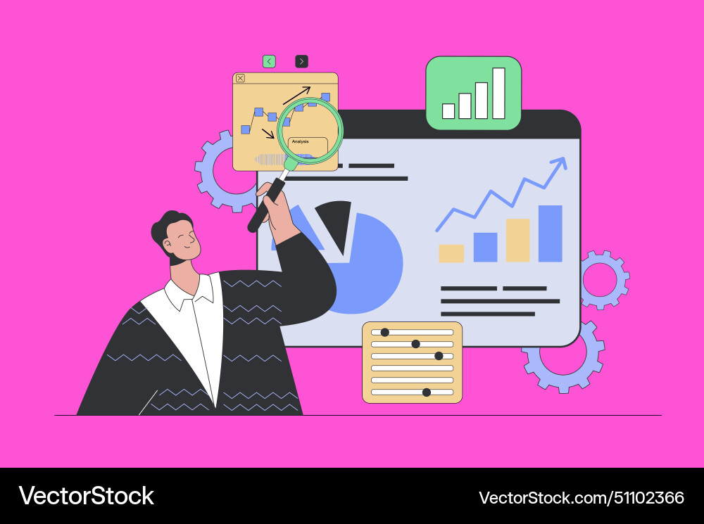 Data Analysis Chart Concept Vector Image