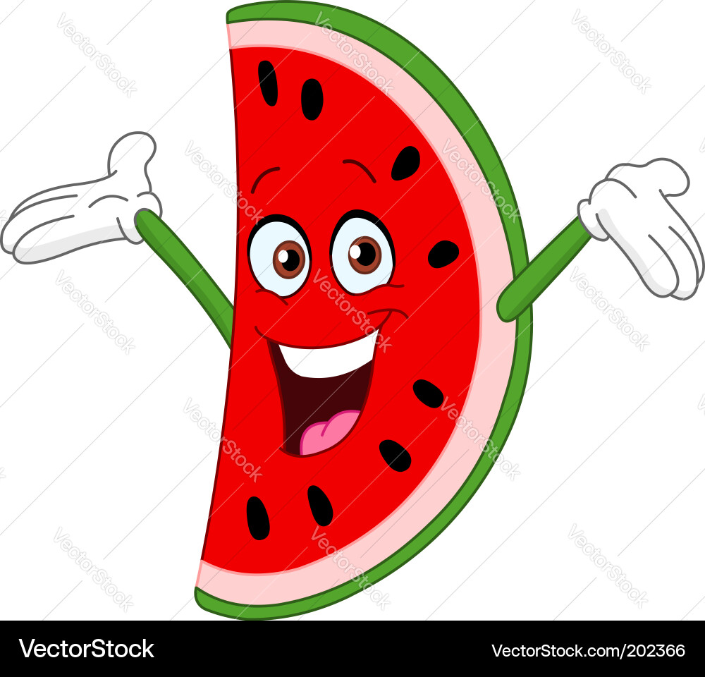 Fröhliche Wassermelone Slice Vektorbild