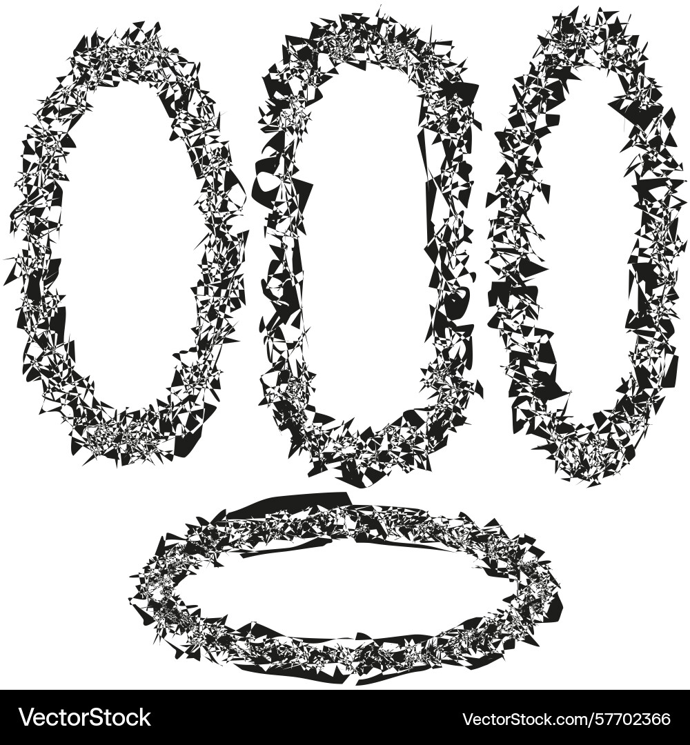 Grey chain frames rough oval borders textured Vector Image