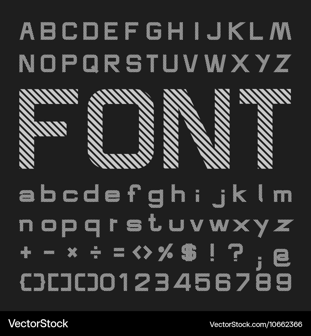 Line alphabet font type letters and numbers vector image