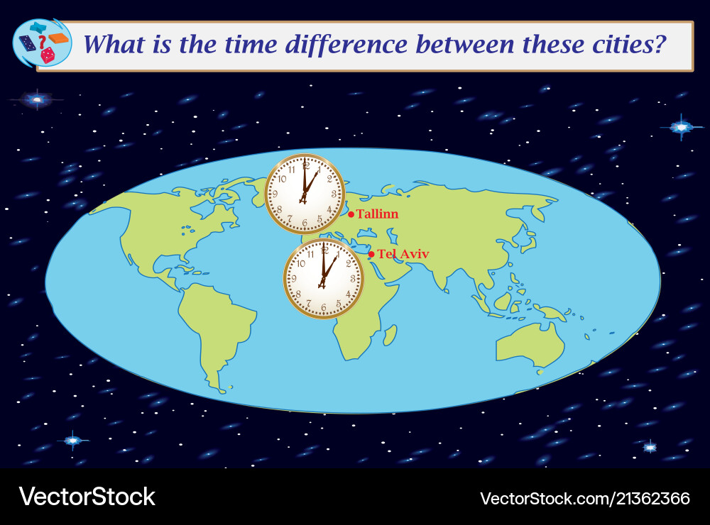 Logical task what is the time difference between Logical task what is the time difference between vector image