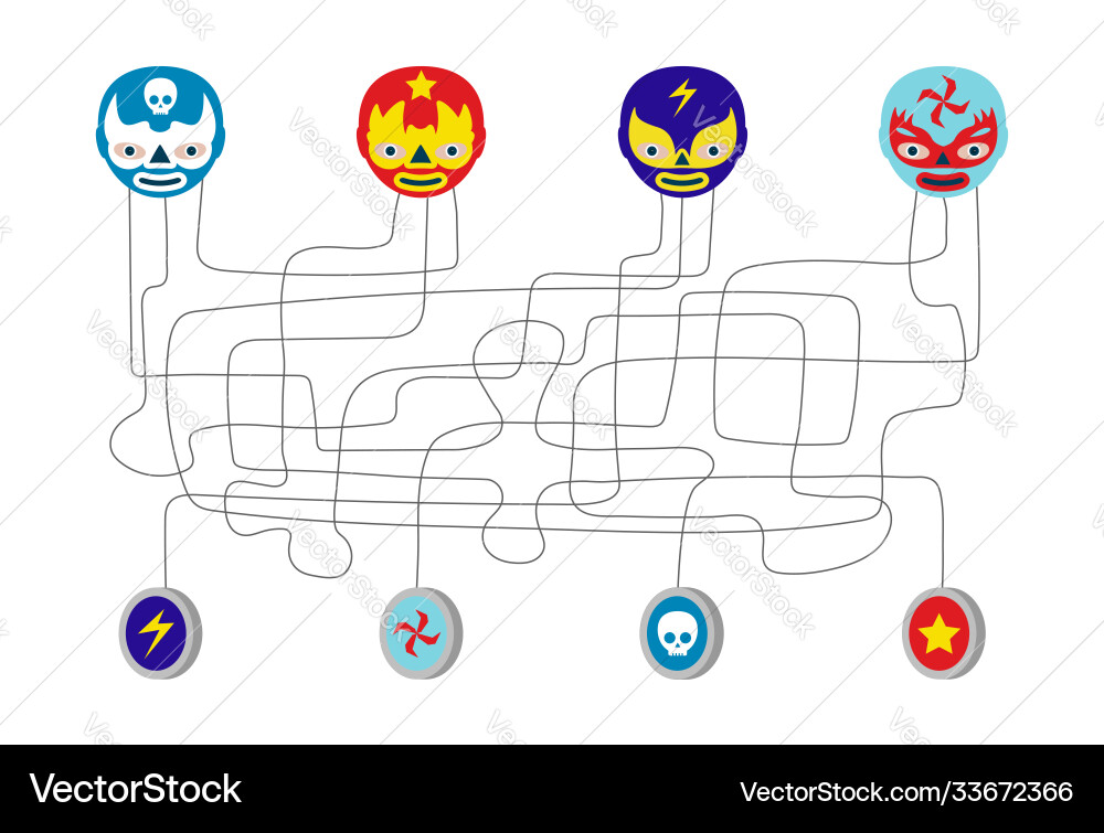 Luchadores thread game kids vector image