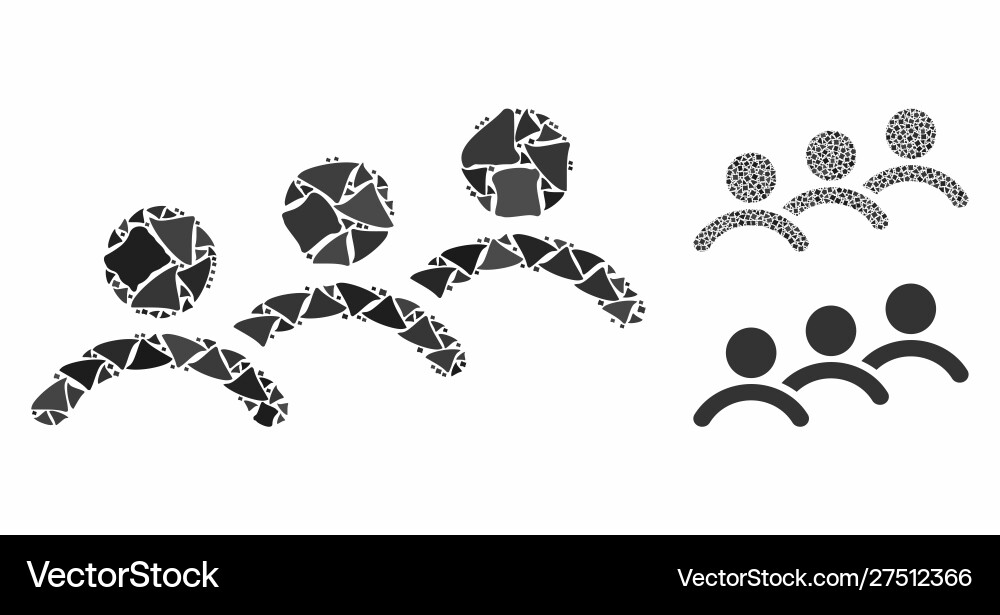 Man queue mosaic icon irregular elements Man queue mosaic icon irregular elements vector image