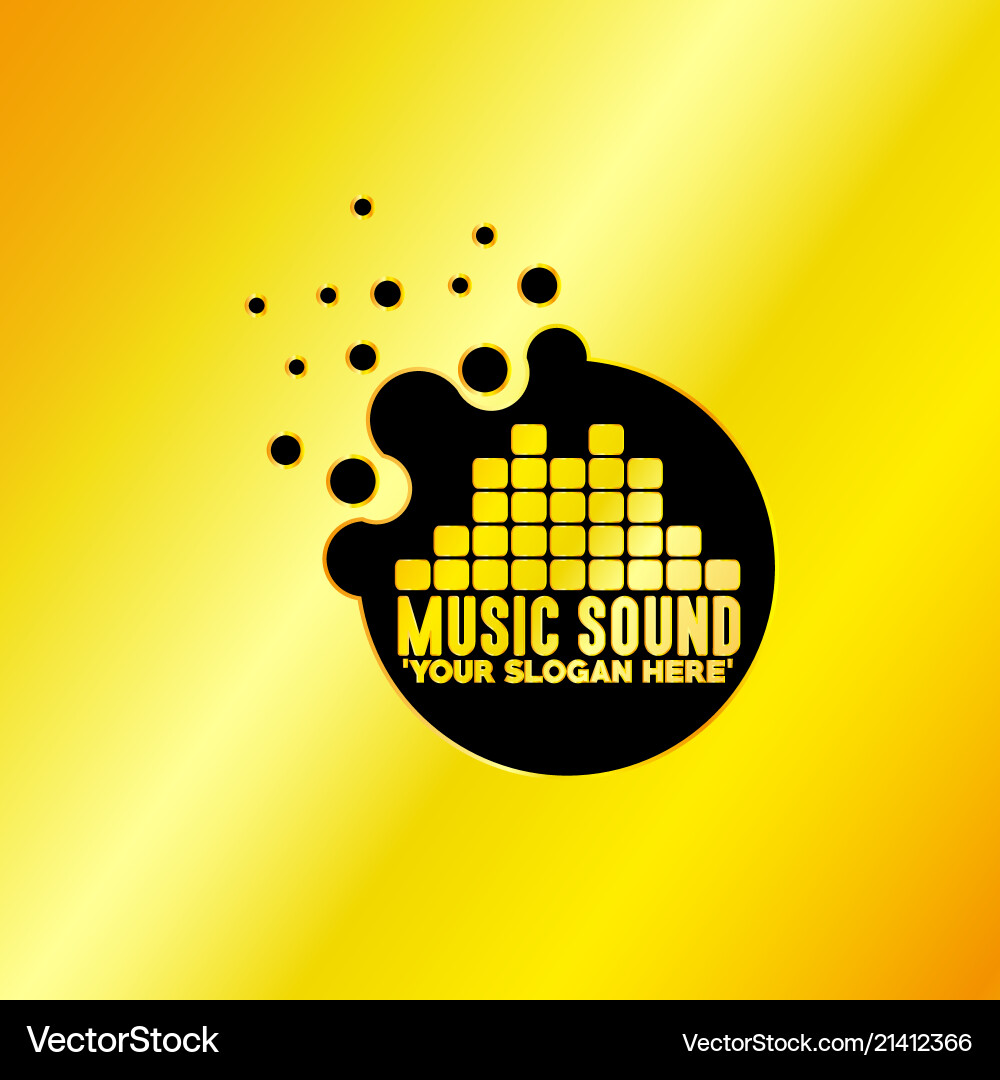 Musik-Emblem mit goldenem Hintergrund Musik-Emblem mit goldenem Hintergrund vektorbild