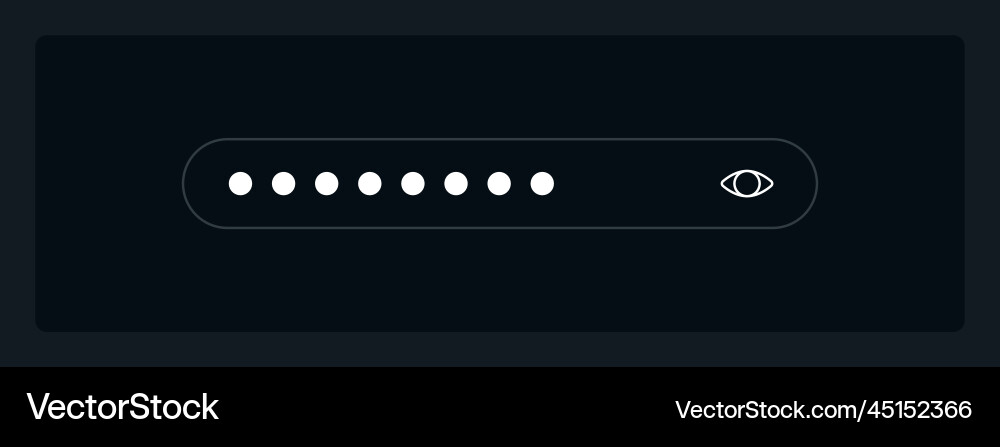 Passwort UI Element - Dunkel Thema vektorbild