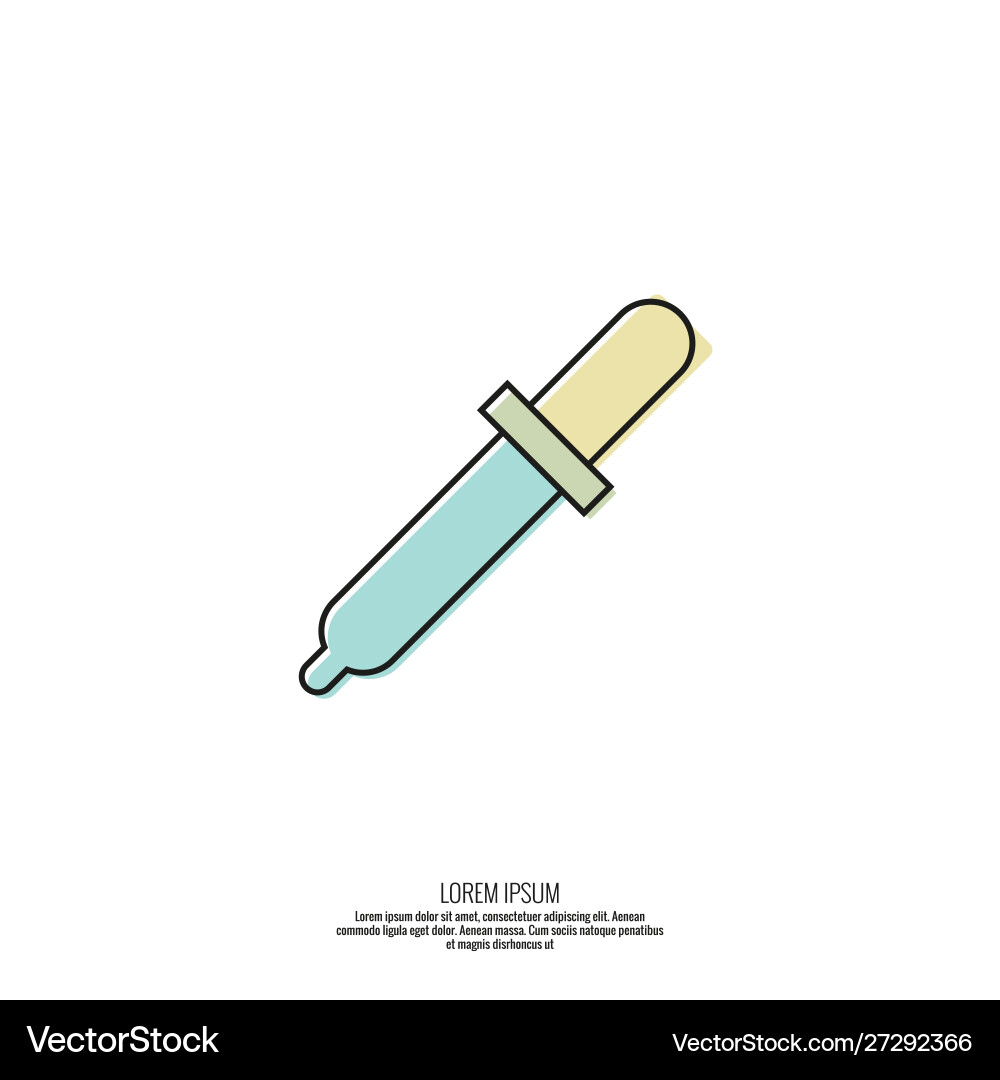 Pipette in linear style vector image