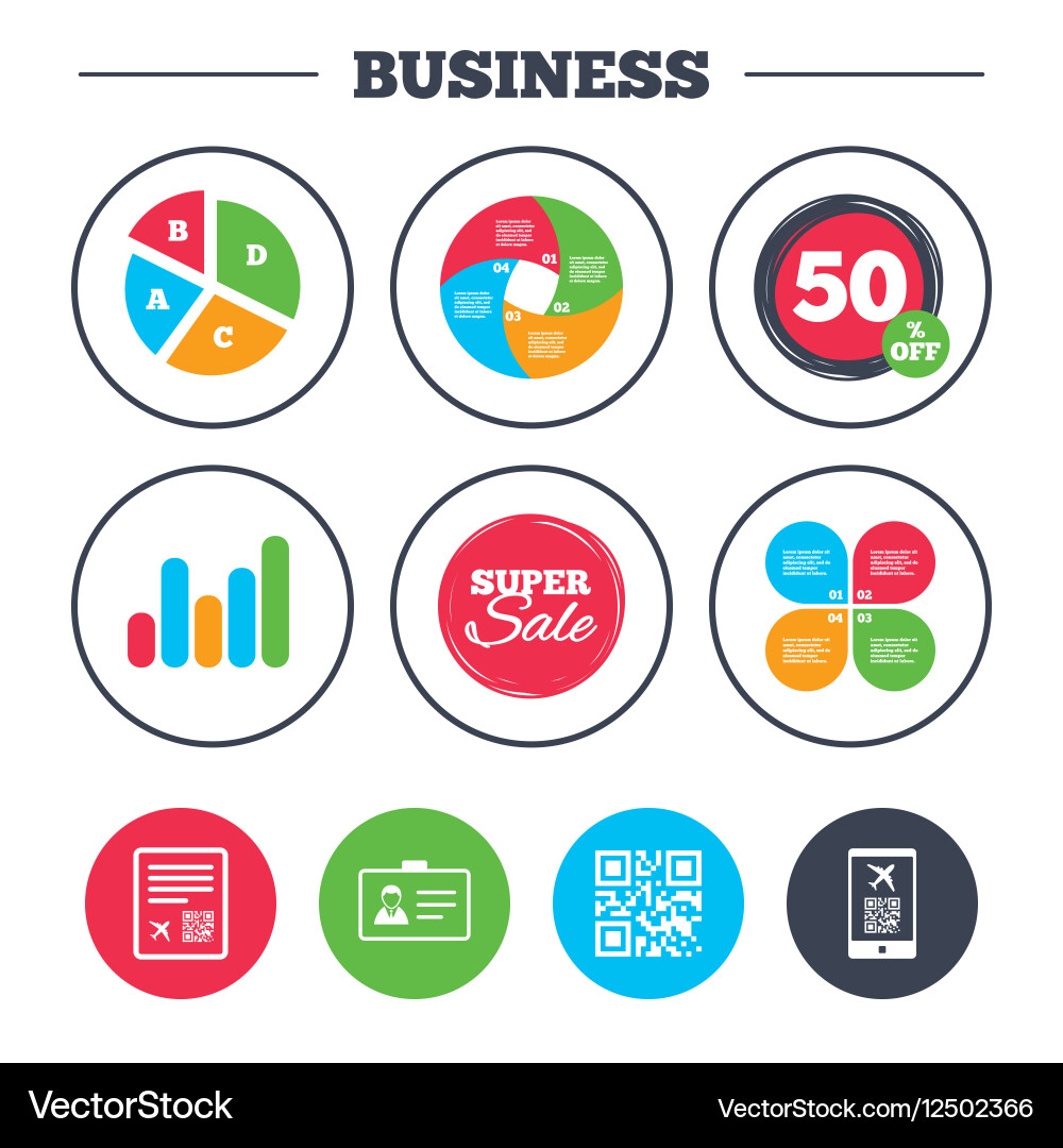 Qr scan code icon boarding pass flight sign Vector Image