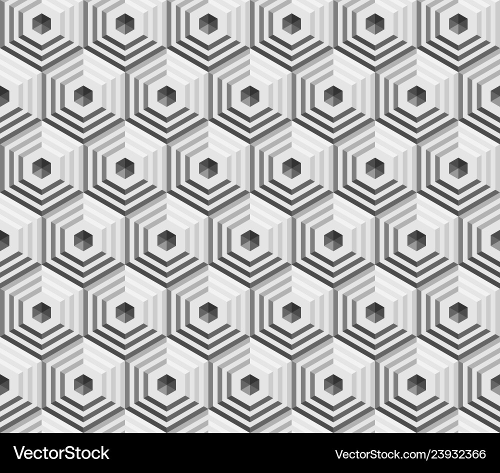 Seamless geometric hexagonal pattern vector image