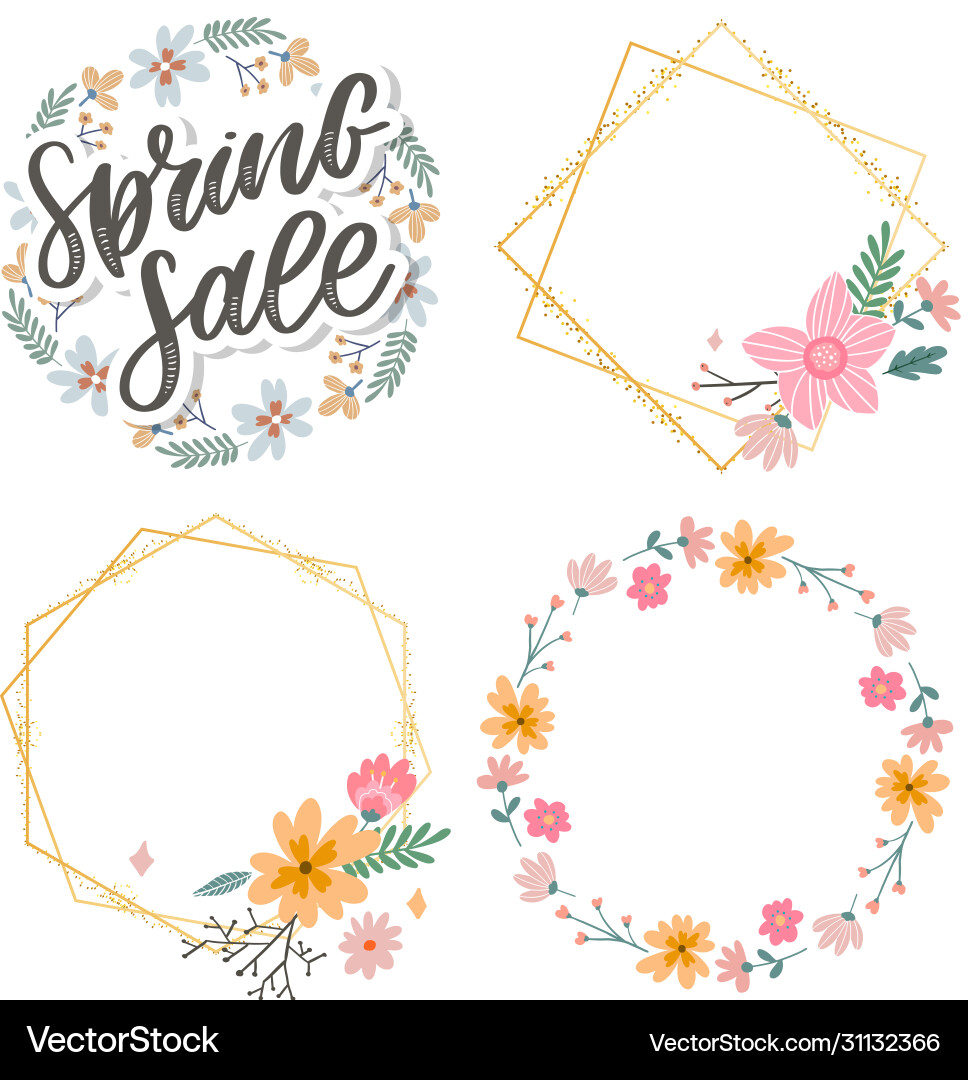 Spring sale word hanging on leaves with strings Spring sale word hanging on leaves with strings vector image