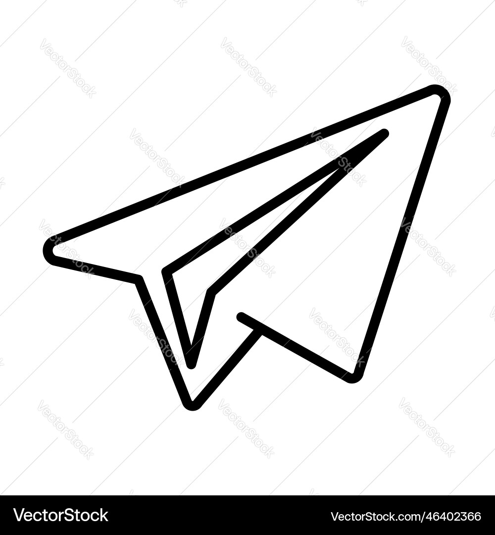 Telegram line icon social media white paper Telegram line icon social media white paper vector image
