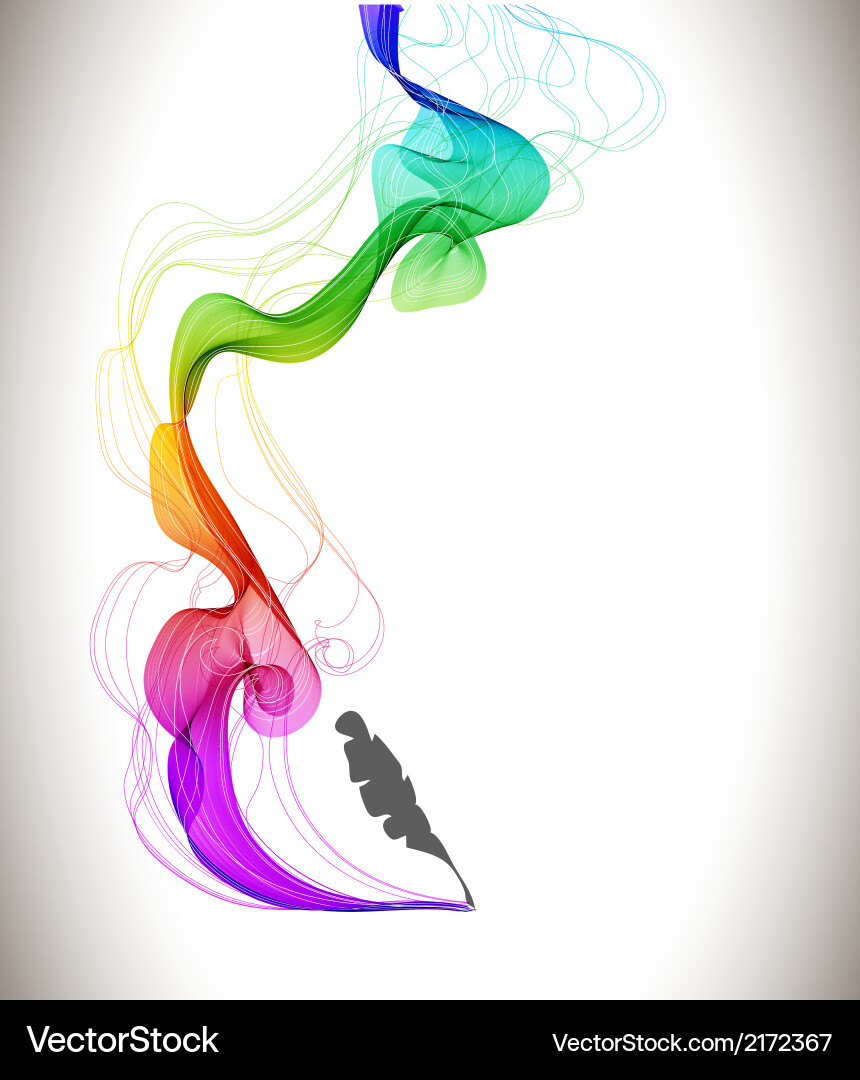 Abstract color background with wave and feather Vector Image