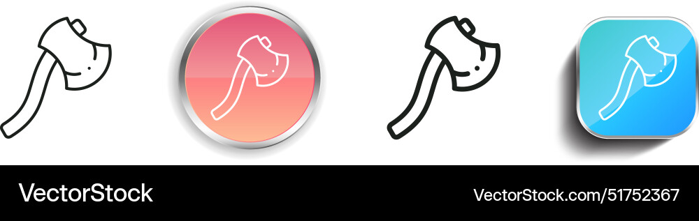 Axe icon thin linear regular and button style vector image