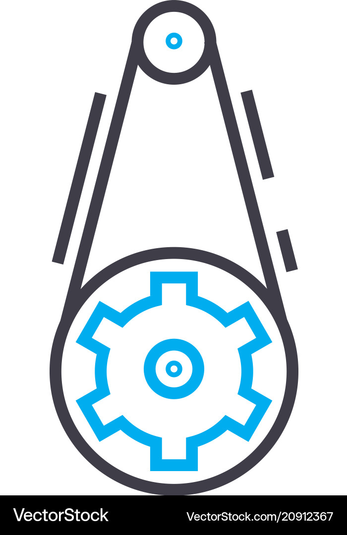Bandgetriebe lineare Icon-Konzeptlinie Bandgetriebe lineare Icon-Konzeptlinie vektorbild
