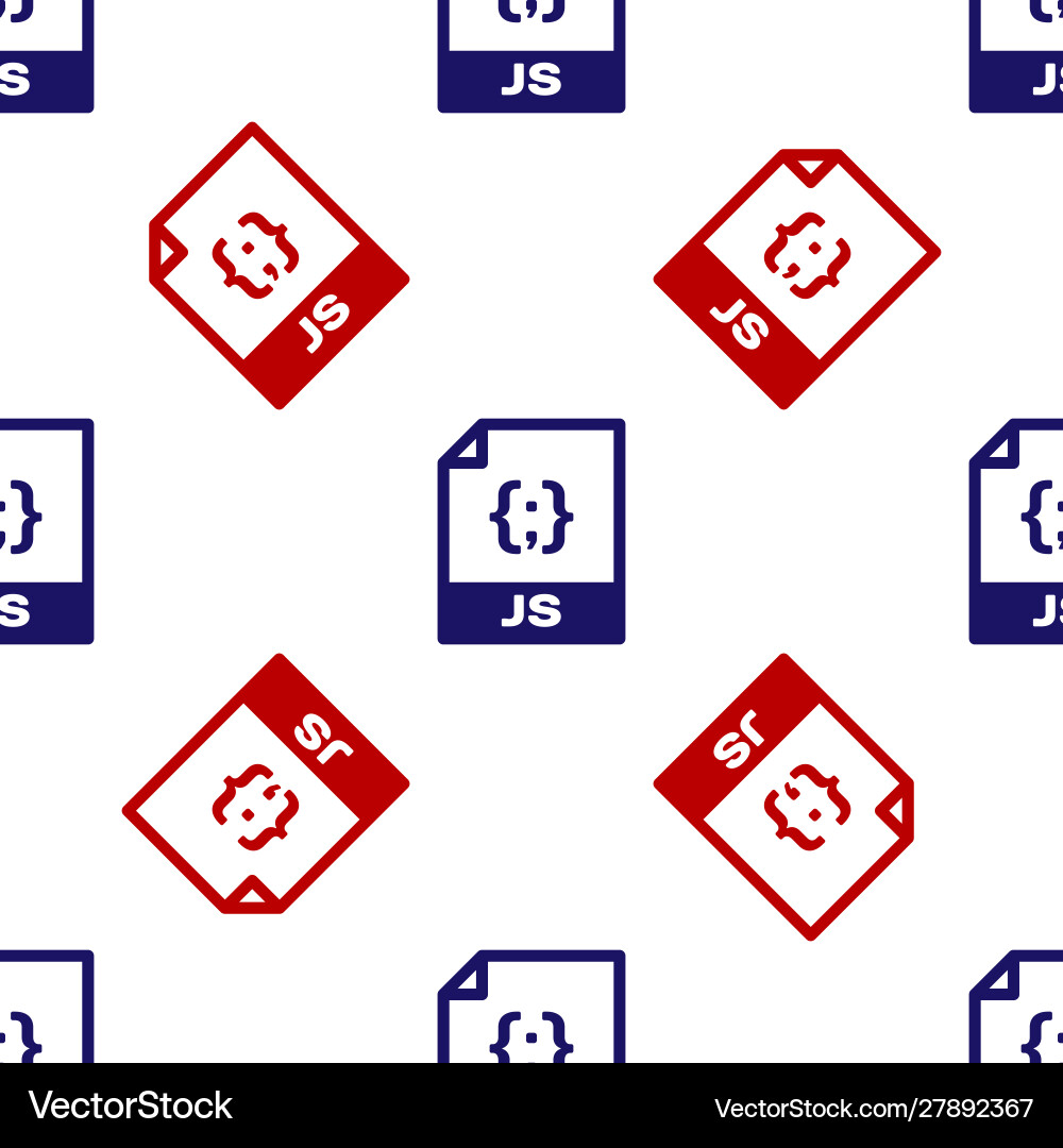 Blue and red js file document download button Blue and red js file document download button vector image
