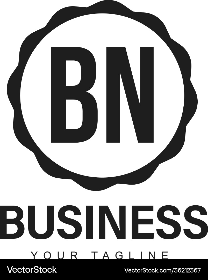 Bn initial a logo design with abstract style Bn initial a logo design with abstract style vector image