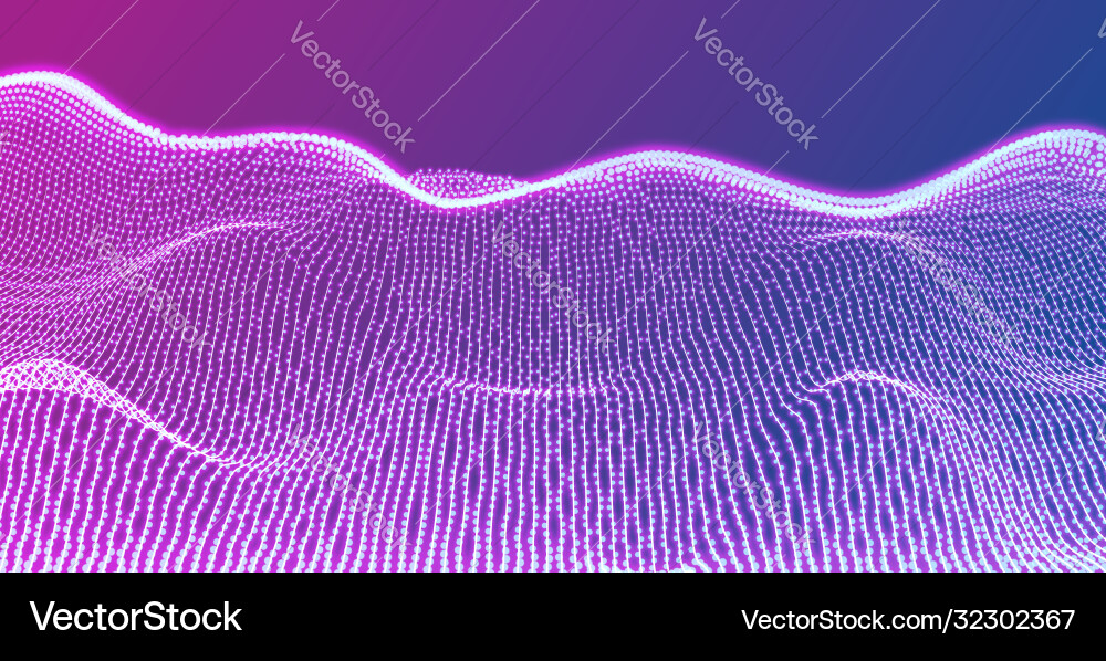 Colorful tech wavy grid with lines abstract 3d Colorful tech wavy grid with lines abstract 3d vector image