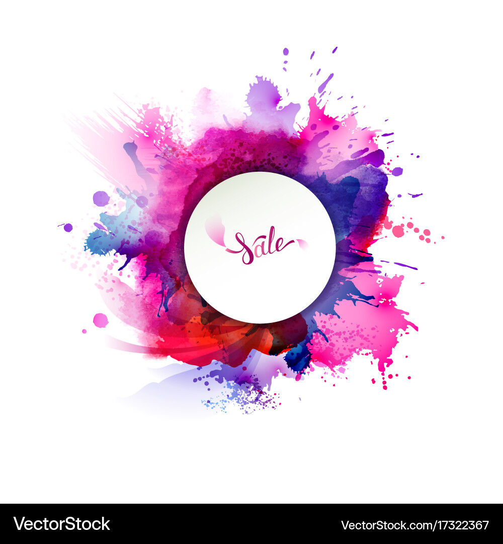Colorful Watercolor Splashes Vector Image