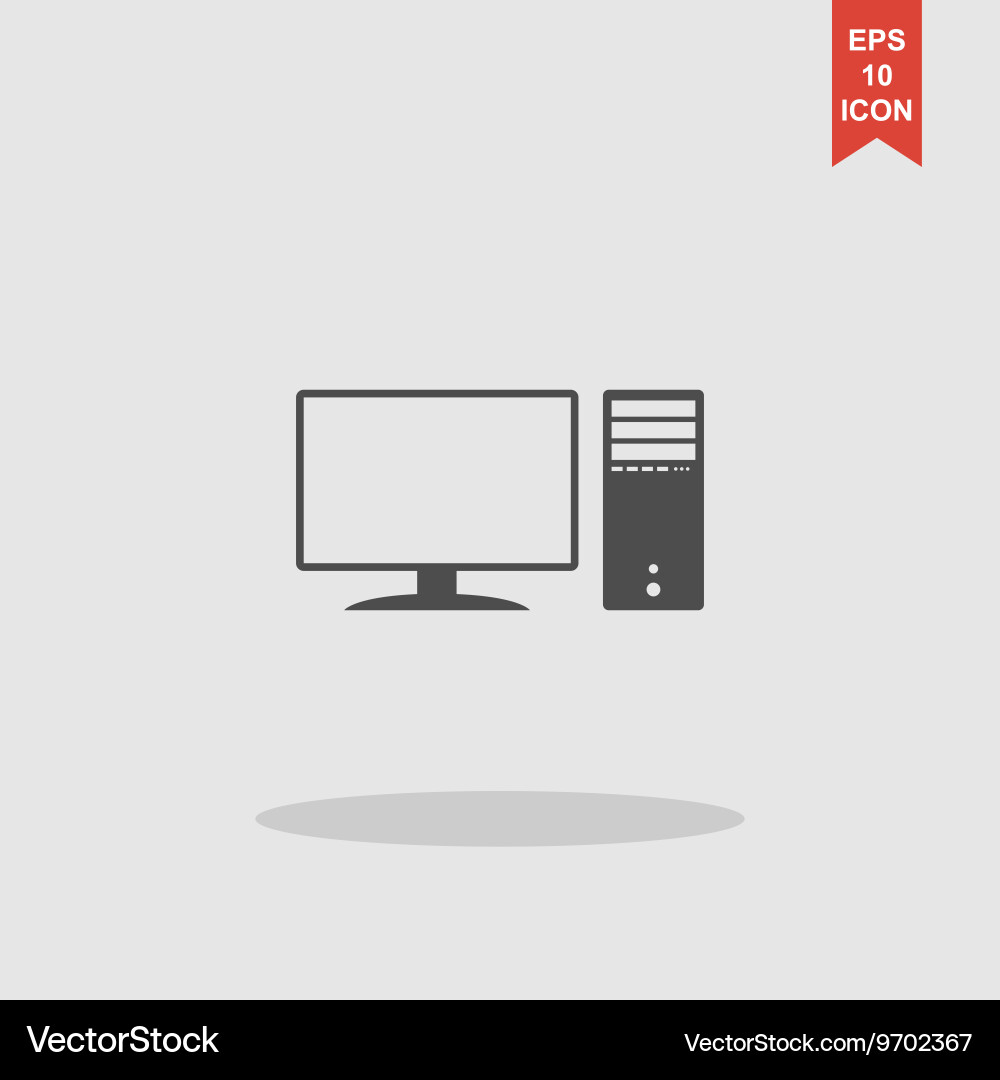 Computer icon flat design style Vector Image