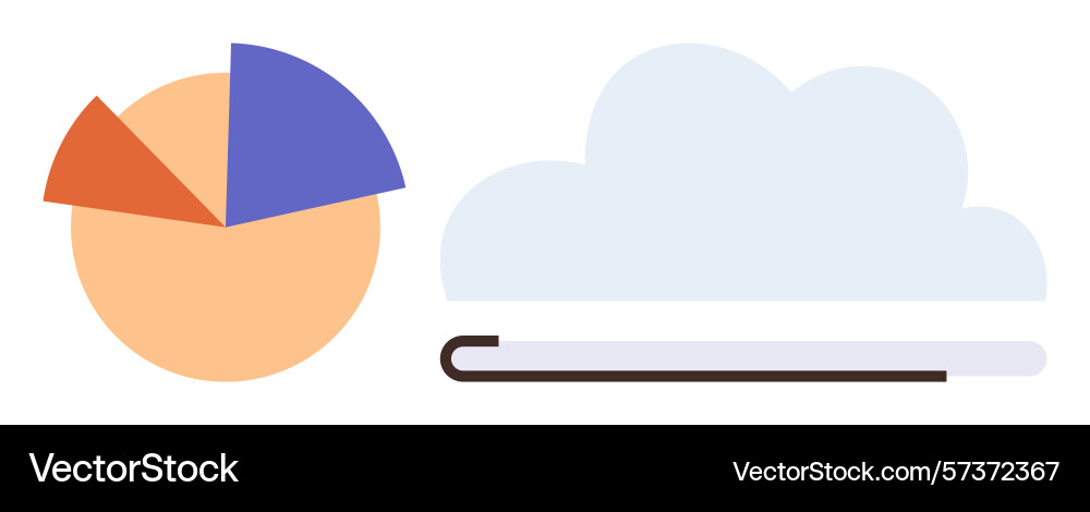 Data visualization with cloud storage concept Data visualization with cloud storage concept vector image