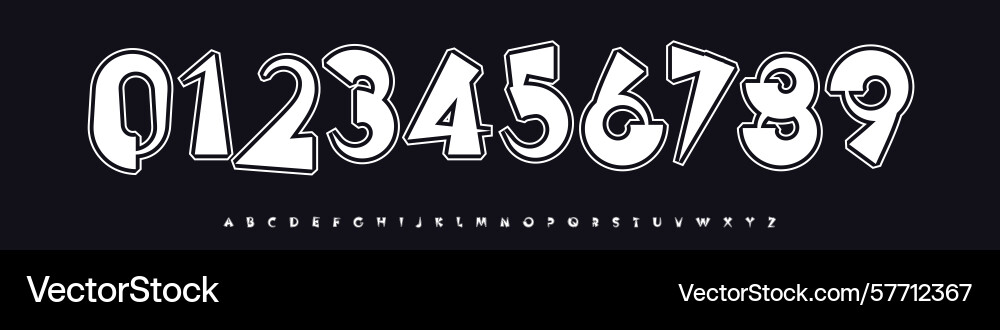 Font logo numbers numeric alphabet typography Font logo numbers numeric alphabet typography vector image