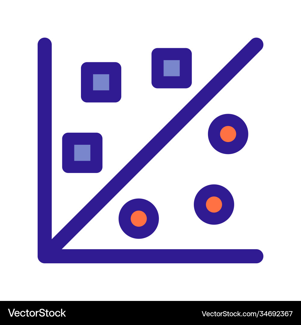 Graph visualization outline icon Vector Image