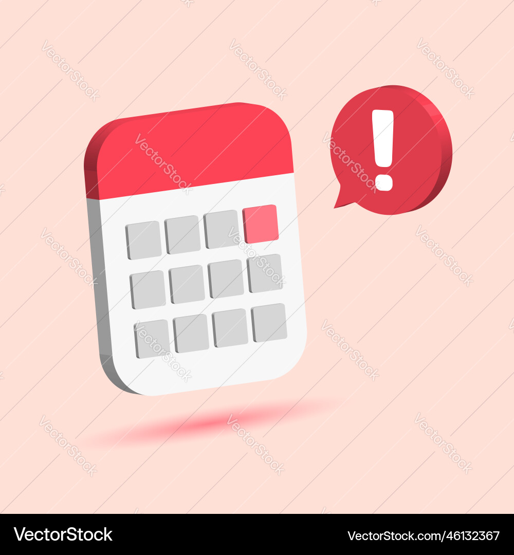 Important due date deadline calendar organizer Important due date deadline calendar organizer vector image