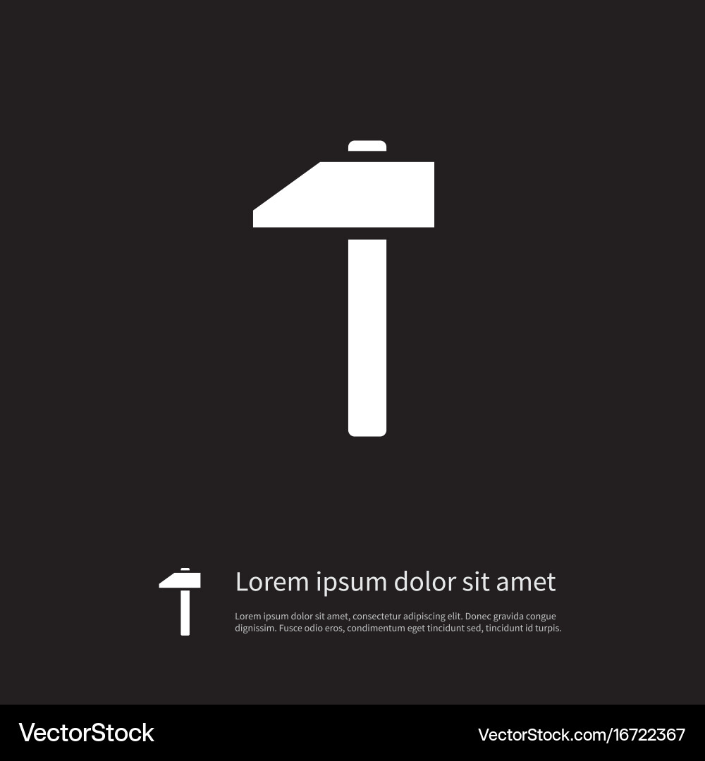 Isolated construct icon mallet element can vector image