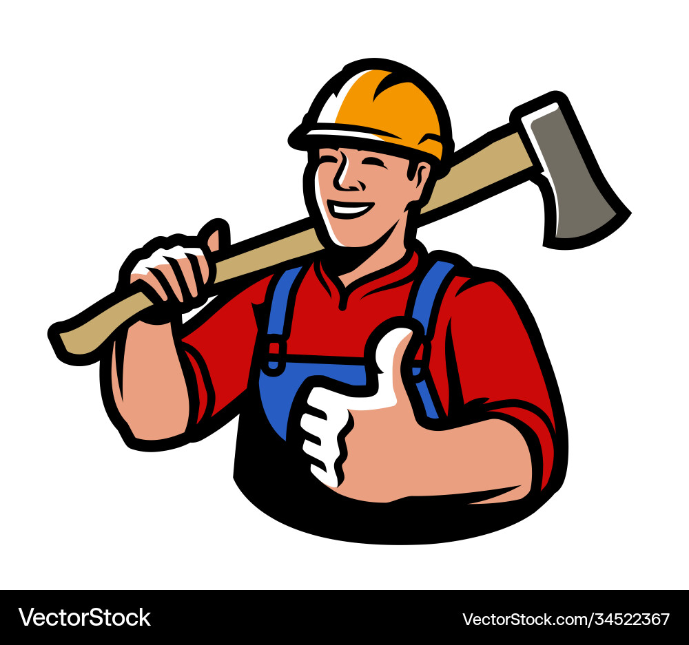 Lumberjack with Axe Royalty Free Vector Image - VectorStock