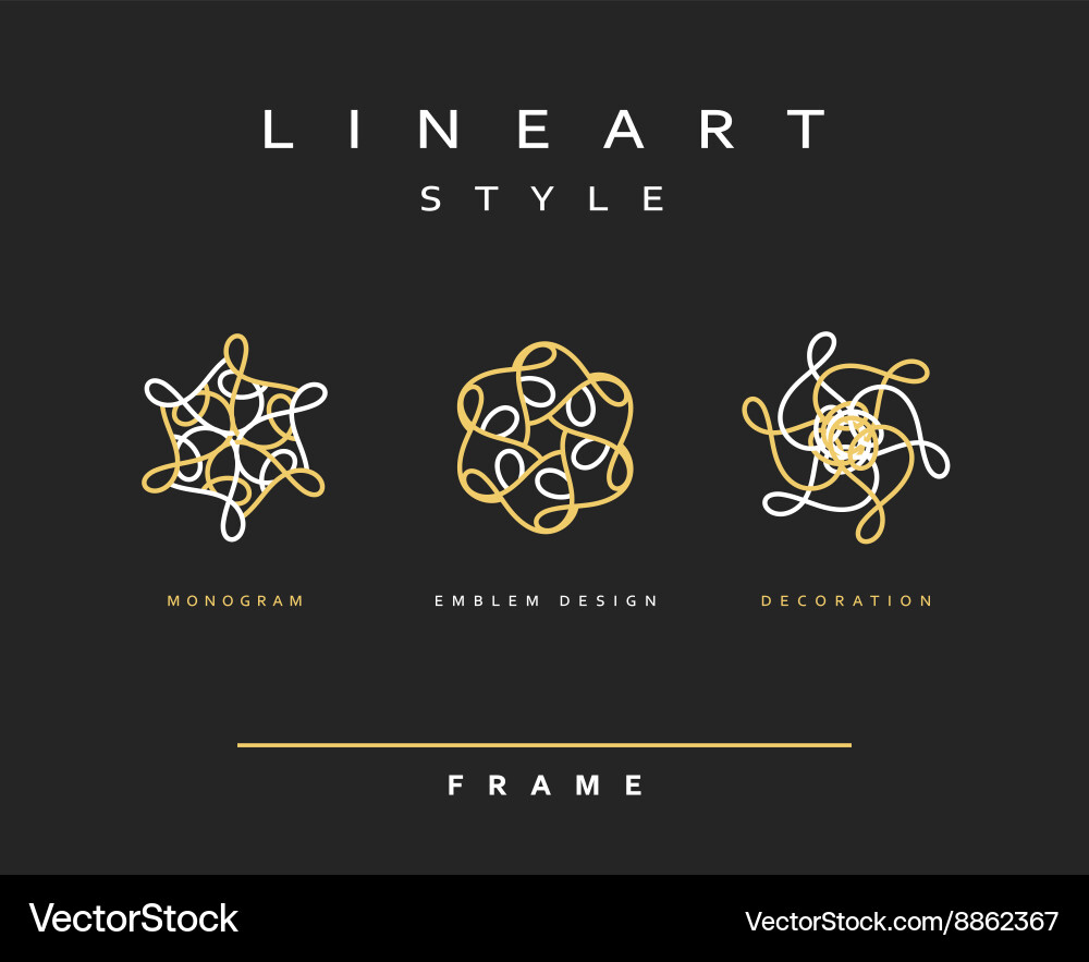 Set of design elements elegant monogram vector image