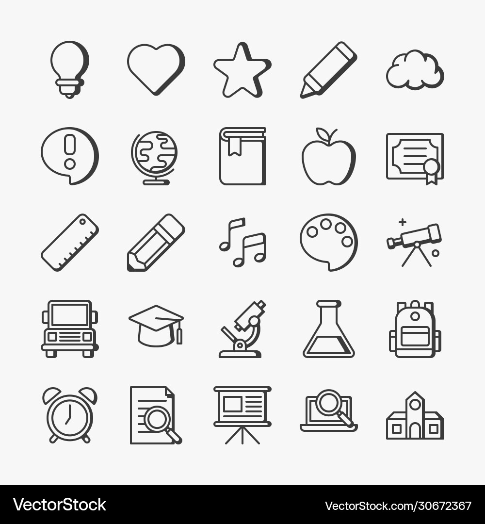 Simple set school related Vector Image