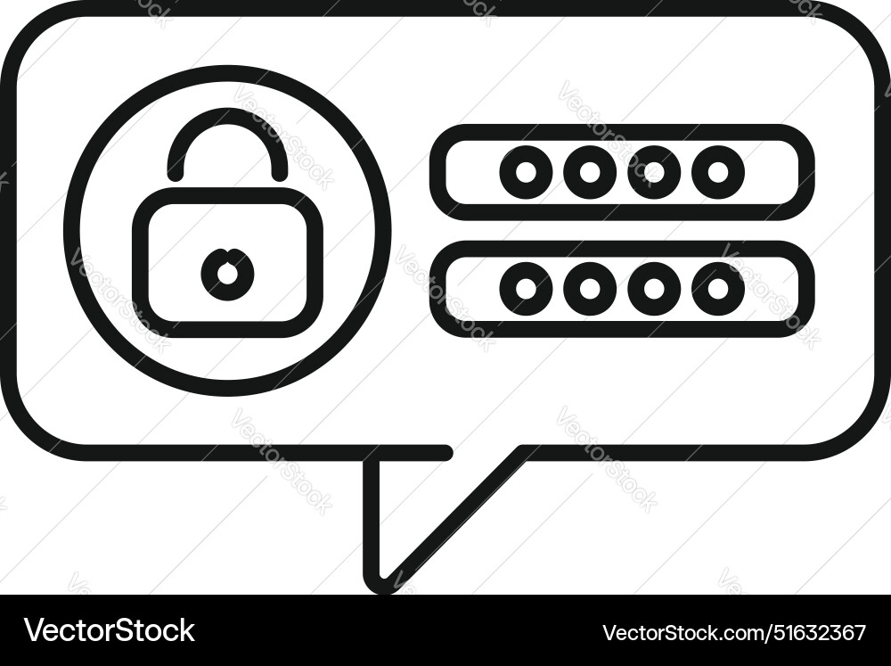Speech bubble showing password being protected Speech bubble showing password being protected vector image