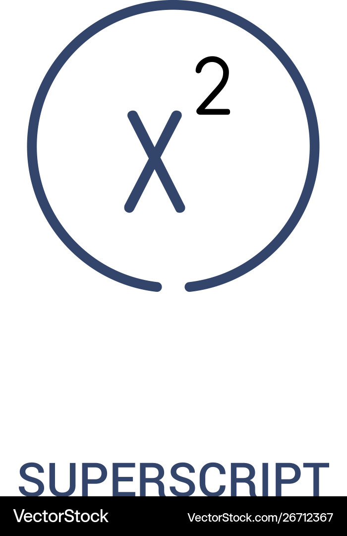 Superscript concept 2 colored icon simple line Vector Image