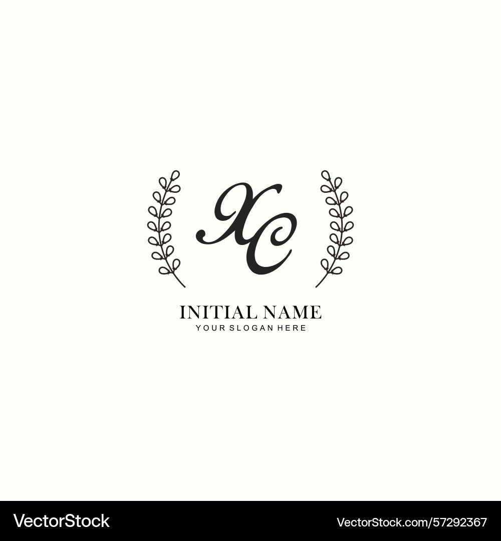 Xc initial logo templates with botanical elements Vector Image