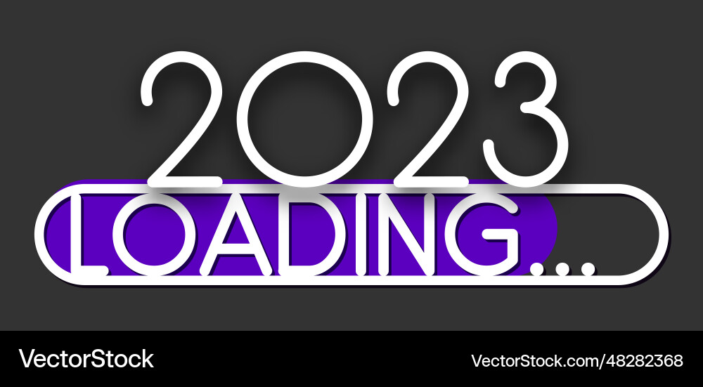 2023 loading bar on white background 2023 loading bar on white background vector image
