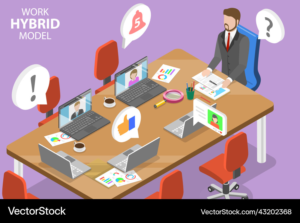 3d isometric flat conceptual Royalty Free Vector Image